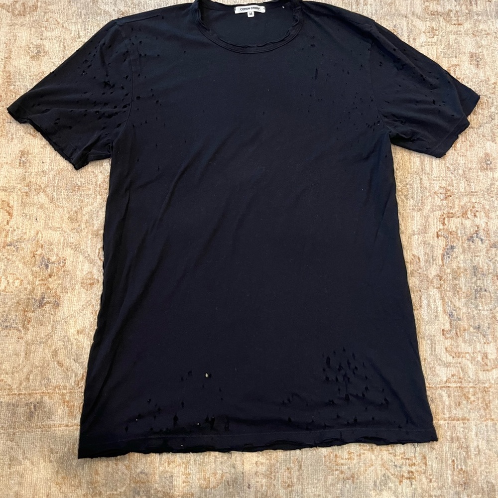 Cotton Citizen Distressed Black Supima Cotton T-Shirt